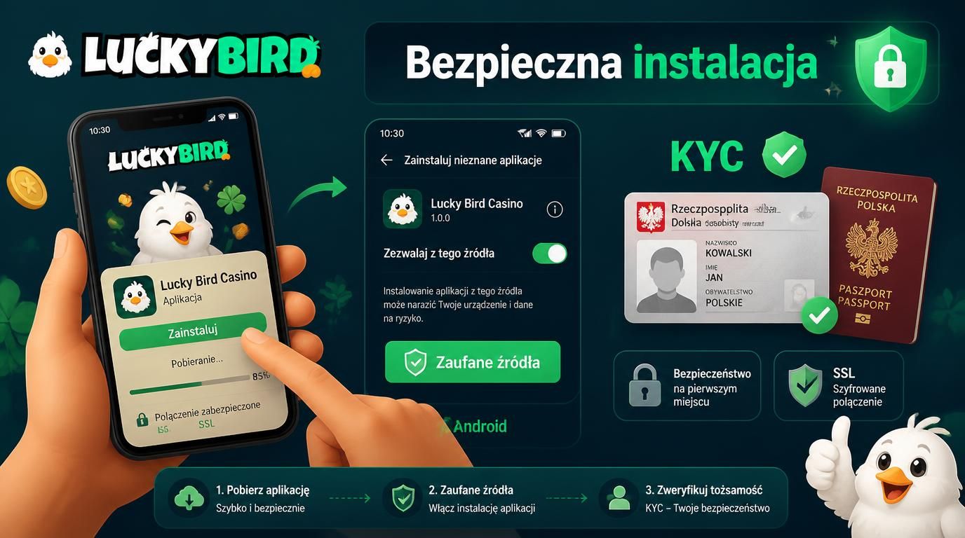 Interfejs instalacji aplikacji z elementami bezpieczeństwa na telefonie